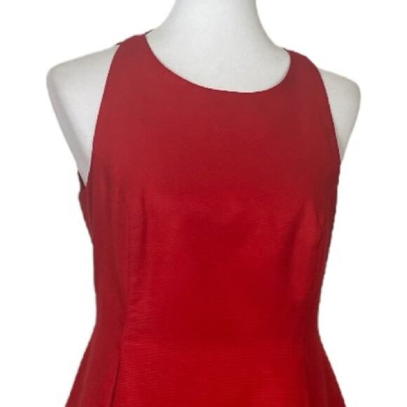 Kate Spade Dress Fit Flare Round Neck Cherry Red Cotton Silk Women’s Size 10 - Picture 5 of 11